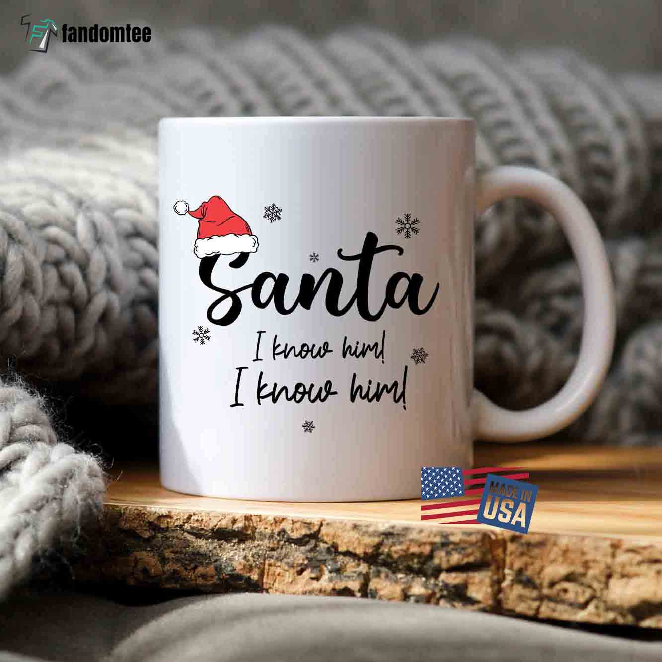 Funny Elf Santa Knows Him Christmas Front & Back Coffee Mug
