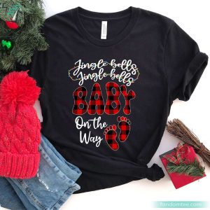 Jingle Bells Jingle Bells Baby On The Way Cute Christmas Pregnancy Shirt