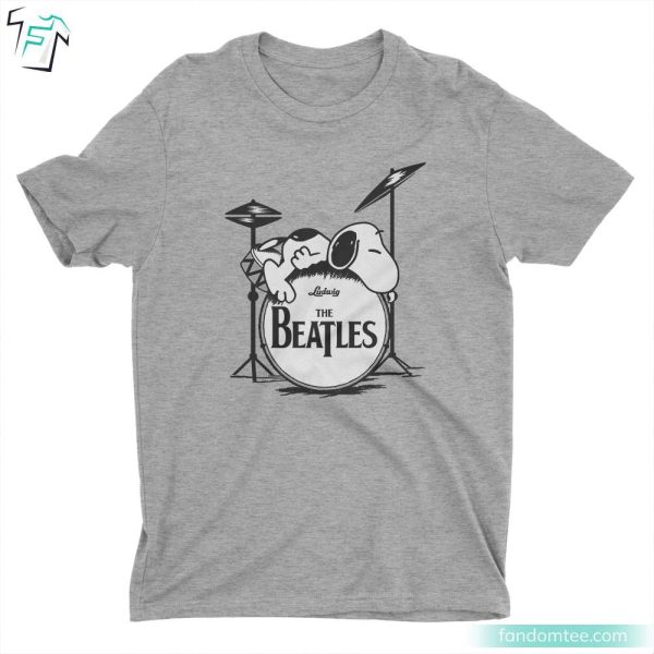Snoopy Beatles Shirt Snoopy Laying Down On Ringo Ludwig Beatles Drum