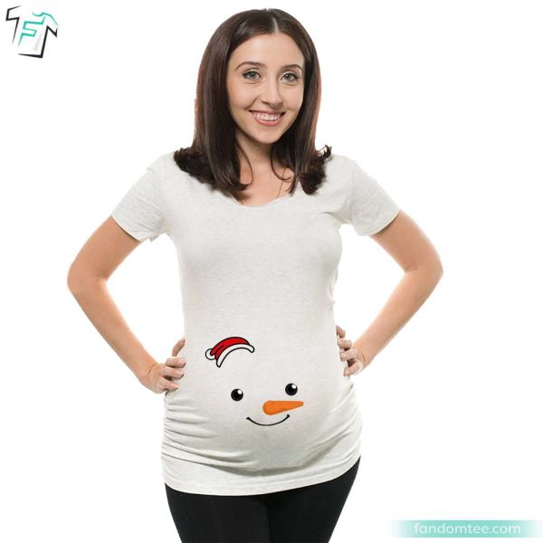 Snowman Christmas Maternity Shirt Christmas Pregnancy Shirts