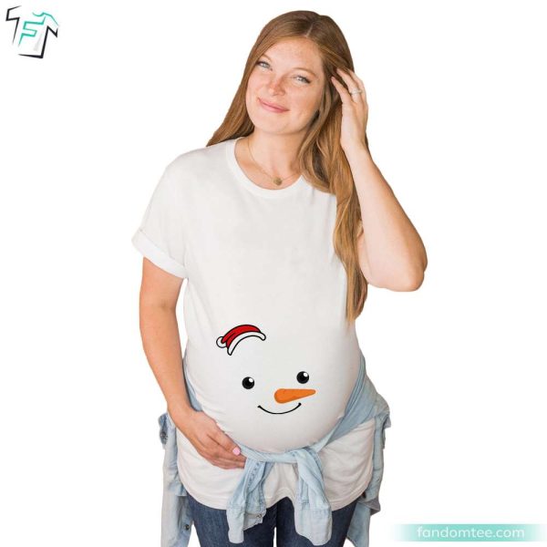 Snowman Christmas Maternity Shirt Christmas Pregnancy Shirts