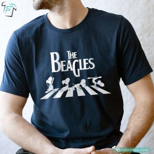 The Beagles Snoopy Beatles Shirt Doing Yoga In The Beatles Abbey Road 3