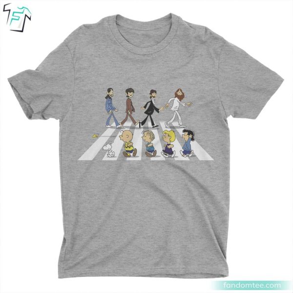 The Beatles Meets The Peanuts Gang Shirt In The Beatles Abbey Road
