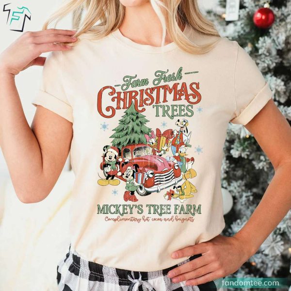 Vintage Disney Christmas Trees Mickey’s Tree Farm Mickey Mouse And Friend Christmas Shirt