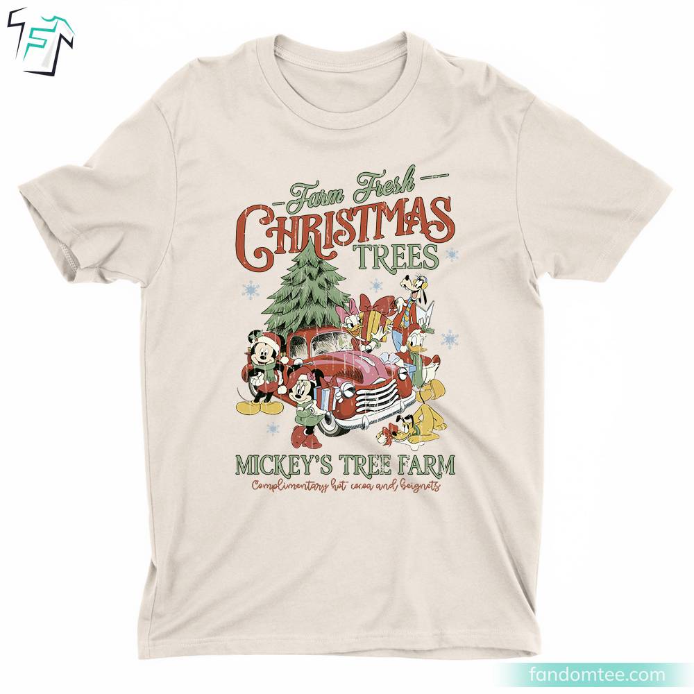 Vintage Disney Christmas Trees Mickey's Tree Farm Mickey Mouse And Friend Christmas Shirt