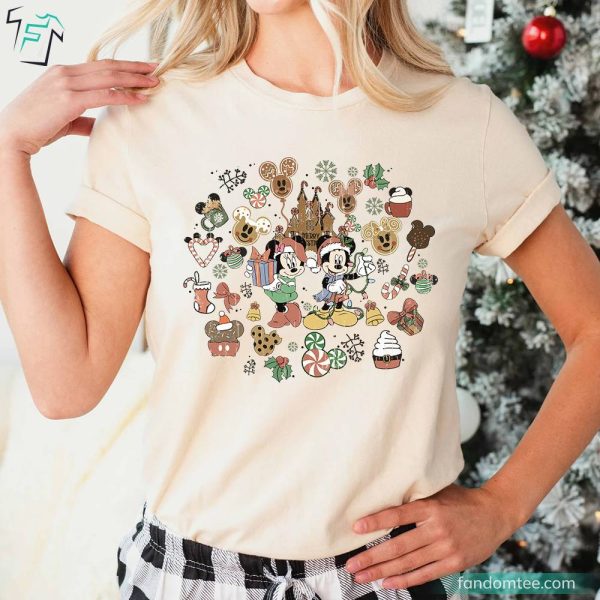 Vintage Disney Mickey And Minnie Christmas Shirt
