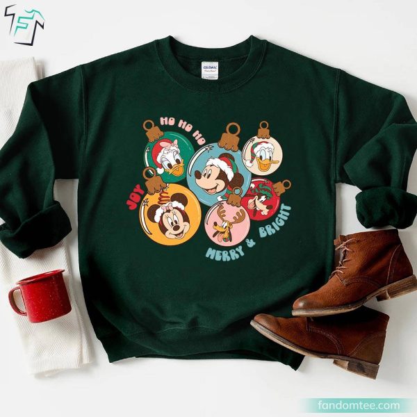 Vintage Mickey Mouse And Friends Shirt – Ho Ho Ho Joy Mery & Bright
