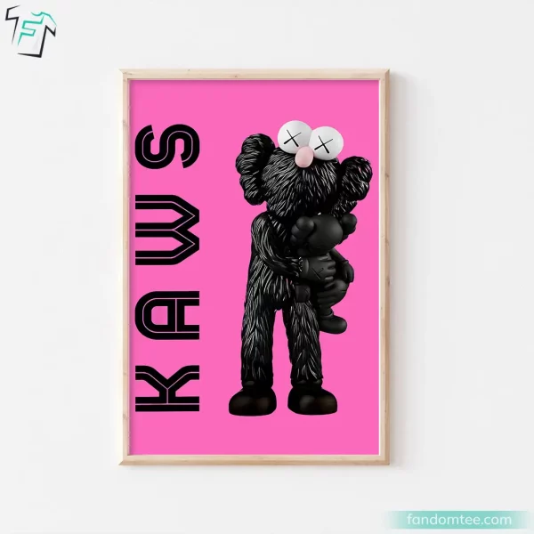 Trending Black Kaws Unframed Poster HypeBeast Figure Modern Wall Art for Home Decor