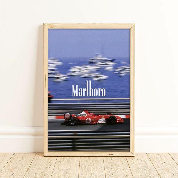 Black And White Marlboro F1 Poster Formula 1 Wall Art Motorsport Print