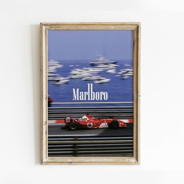 Black And White Marlboro F1 Poster Formula 1 Wall Art Motorsport Print