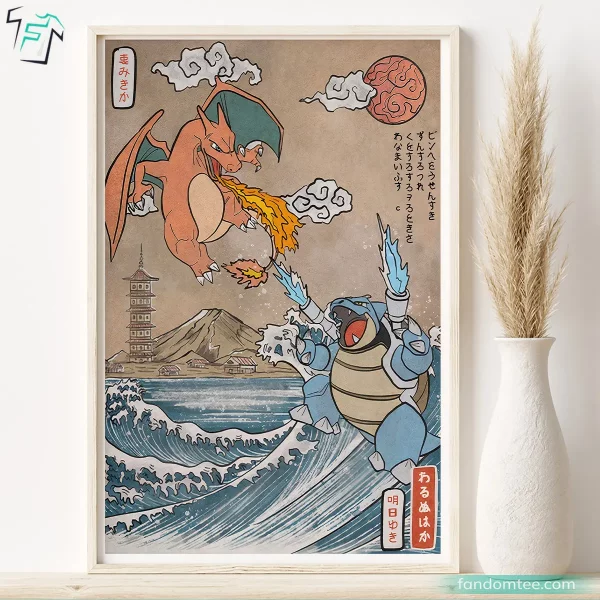 Vintage Pokemon Poster Classic Wall Art for Pokemon Fans