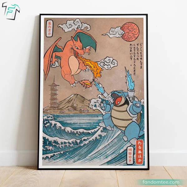 Vintage Pokemon Poster Classic Wall Art for Pokemon Fans