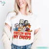 Chilling With My Creeps Funny Serial Killer Cats Horror Character Shirt 2