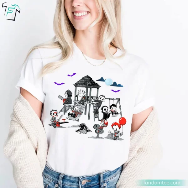 Clubhouse Horror Character In The Park Funny Horror Movie Shirt