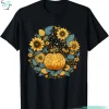 Cottagecore Sunflowers Pumpkin Fall Shirt Cute Retro Fall Vibes Tee