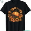 Cottagecore Sunflowers Pumpkin Fall Shirt Retro Fall Vibes Tee