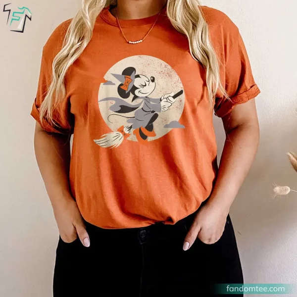 Disney Minnie Mouse Halloween Shirt Flying Witch Costume Gifts