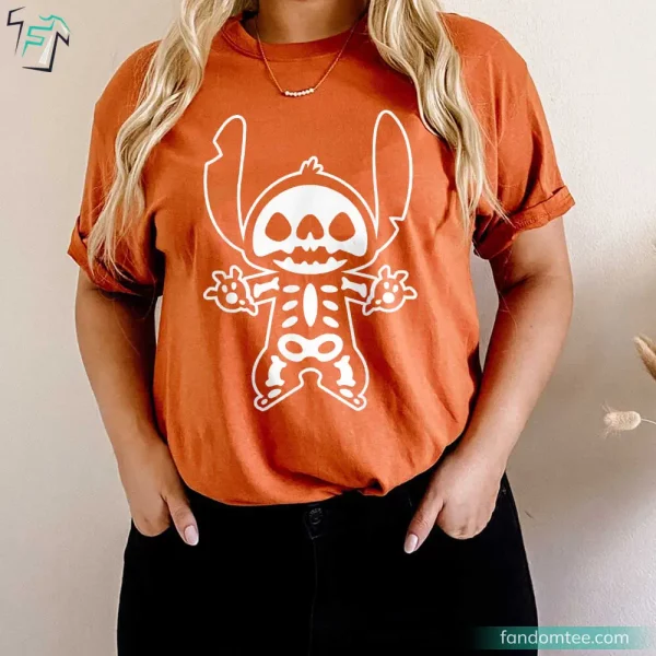 Disney Spooky  Skeleton Stitch Halloween Shirts for Disney Lovers