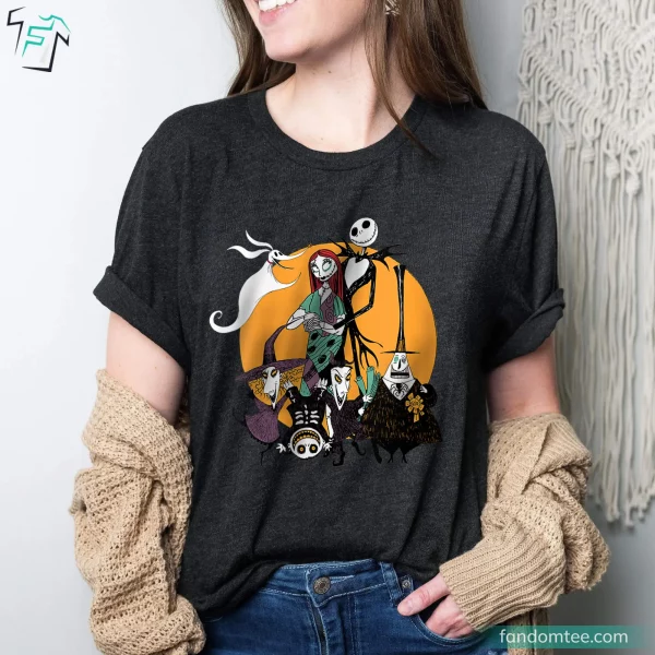 Disney The Nightmare Before Christmas Tee Shirt Funny Characters All Togerther