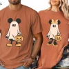 Funny Couple Mickey Mouse and Minnie Mouse Shirt Retro Mickey Ghost Graphic Tee