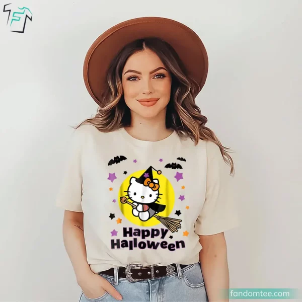 Funny Cute Happy Halloween Hello Kitty Shirt for Cat Lovers