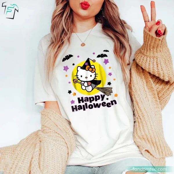 Funny Cute Happy Halloween Hello Kitty Shirt for Cat Lovers