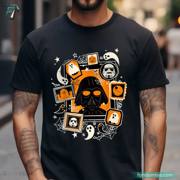 Funny Ghosts Halloween Poster and Star Wars Darth Vader Shirt