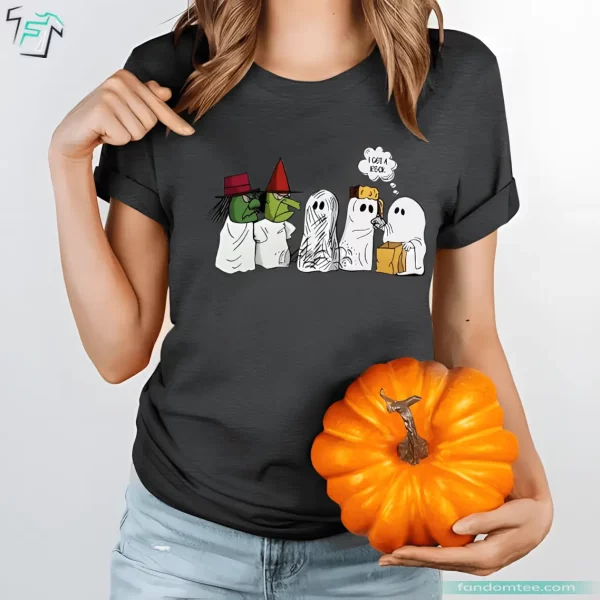 Funny Halloween Boo Ghost I Got A Rock TShirt Trick or Treat Short Sleeve