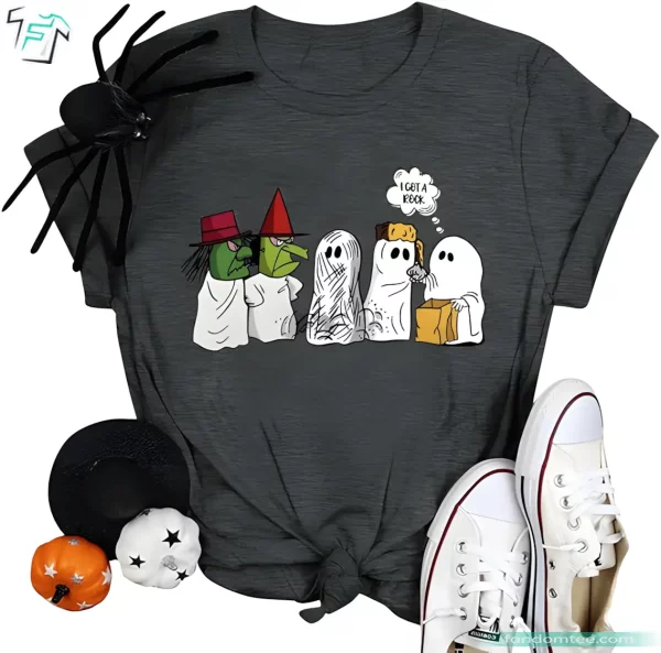 Funny Halloween Boo Ghost I Got A Rock TShirt Trick or Treat Short Sleeve