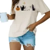 Funny Halloween Cat Shirt for Cat Lover Gift Spooky Cat Short Sleeve Tee 2