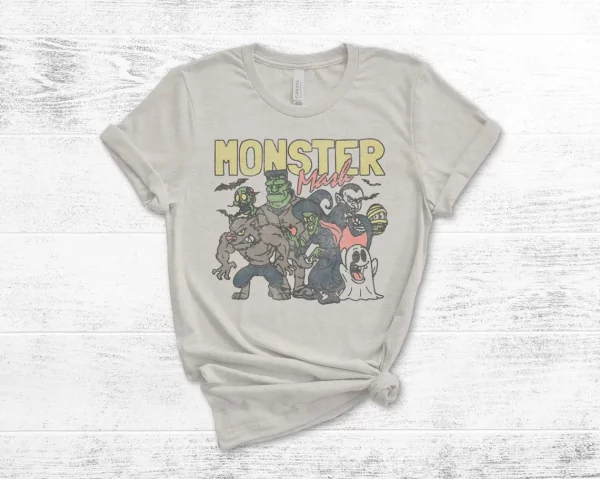 Horror Movie Shirts Funny Halloween Characters Monster Mask Tee