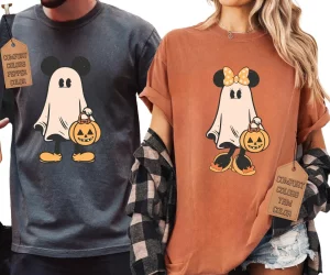 Funny Pumpkin Halloween Mickey Mouse and Minnie Mouse Shirt 1