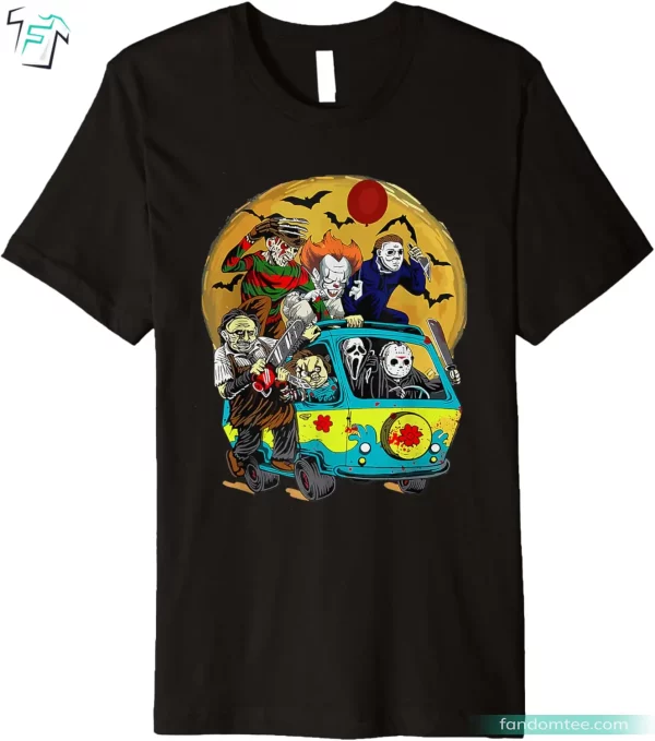 Funny Scary Halloween Friends Shirt Funny Horror Characters Graphic Tee