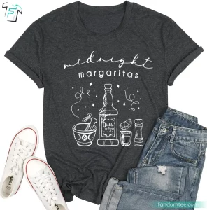 Funny Women Midnight Margaritas Halloween Witch Shirt