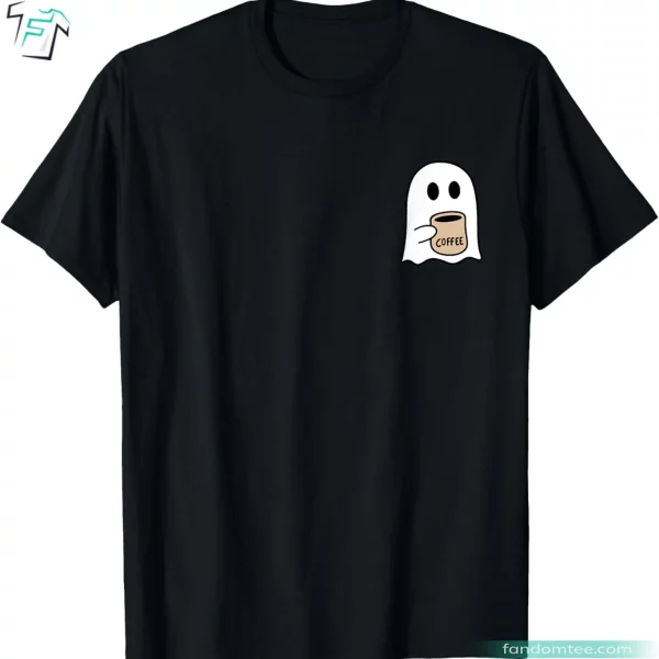 Ghost Drinking Coffee Funny Boo Halloween Shirt for Coffee Lovers