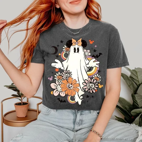 Ghost Pumpkin Horror Minnie Mouse Halloween Shirt Funny Spooky Halloween Tee