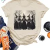 Girls Will Be Girls Vintage Halloween Witch T Shirts Funny Spooky Graphic Tee 3