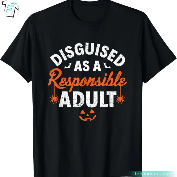 Halloween Dressed Up As A Responsible Adult Funny Halloween Dress Shirts for Men