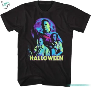 Halloween Neon Moon Michael Myers Horror Movies Shirt