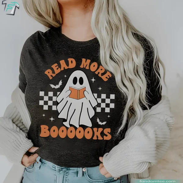 Halloween Read More Books Ghost Boo Shirt Funny Spooky Teacher