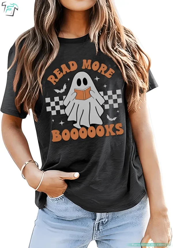 Halloween Read More Books Ghost Boo Shirt Funny Spooky Teacher