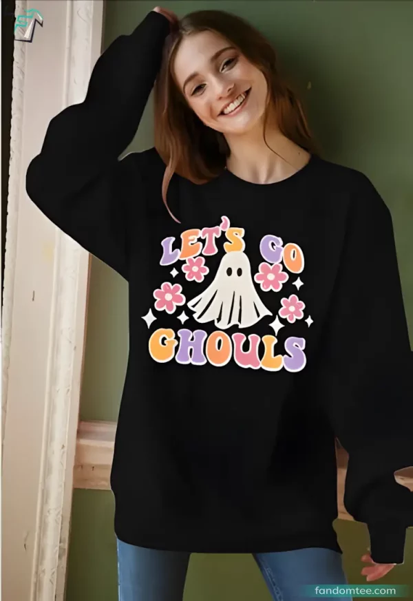 Halloween Spooky Sweatshirt Funny Lets Go Ghouls Shirt