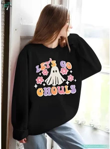 Halloween Spooky Sweatshirt Funny Lets Go Ghouls Shirt 3