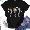 Happy Halloween Funny Skeleton Dancing Shirt Scary Spooky Skull Graphic Tee