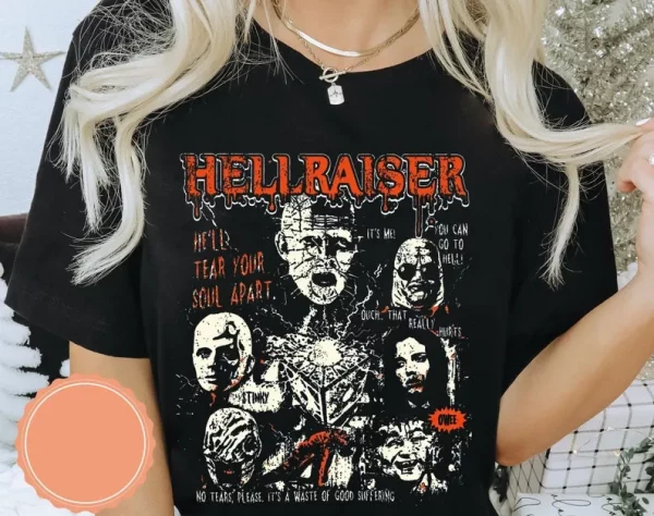 Hellraiser Tee Shirt Vintage Horror Scary Halloween Tee