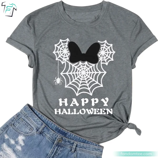 Mickey Mouse Halloween Shirt Funny Spider Web Spooky Season Shirt