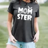 Monster Momster T Shirt Funny Halloween Spider Bat Graphic Tee 2