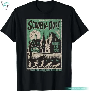 Mystery Scooby Doo Graphic Tee Funny Scary House Movie Poster Tee