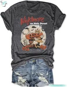 Nightmare on Main Street Disney Shirt Funny Vintage Scary Pumpkin Halloween Tee 2