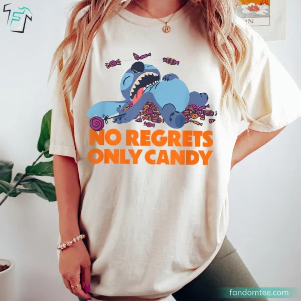 No Regrets Only Candy Funny Stich Halloween Shirts